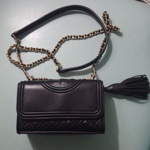 Tory Burch, cute purse, black/gold